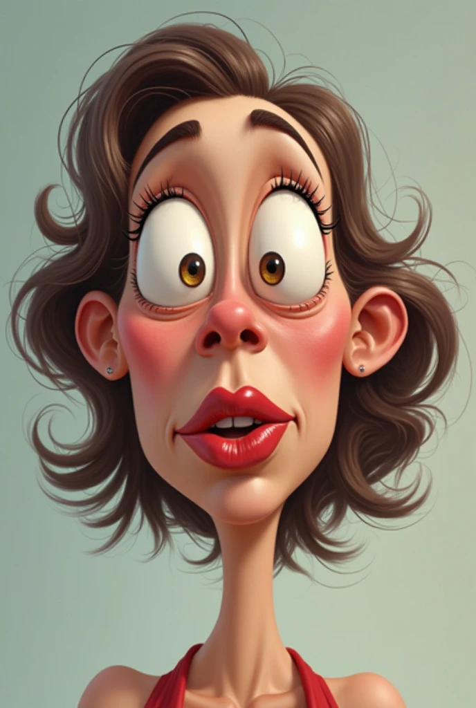 a woman making exaggerated, comical expressions naked