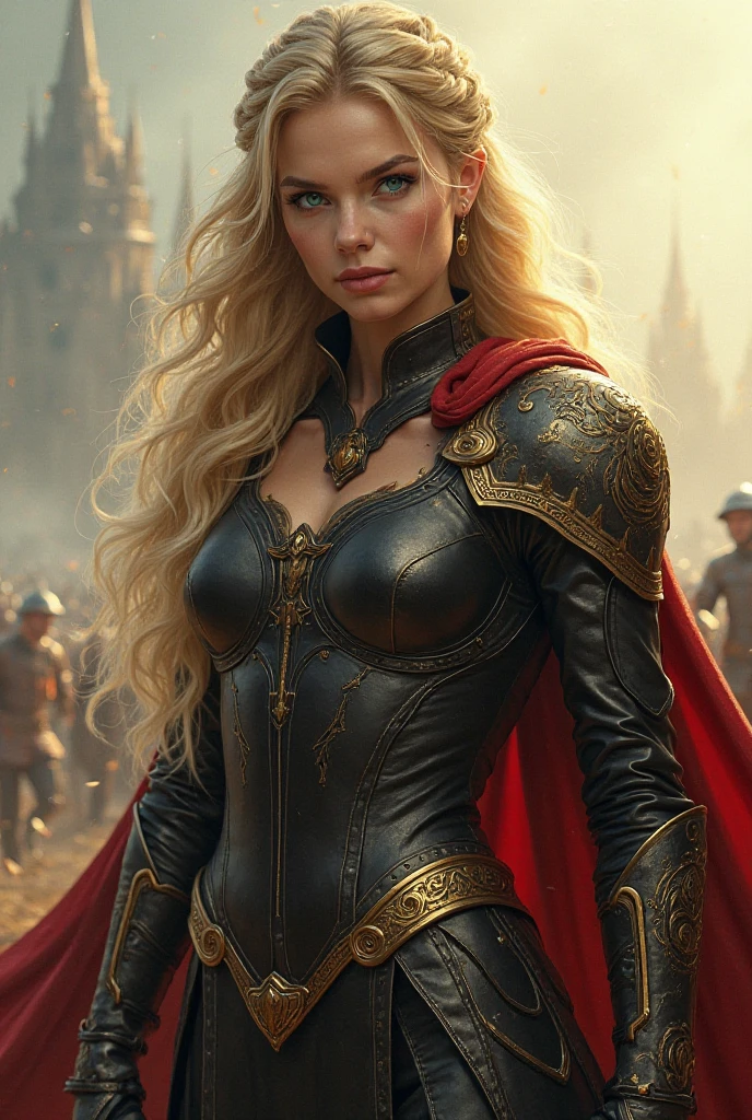 A realistic fantasy portrait of a fierce and regal young woman with ...