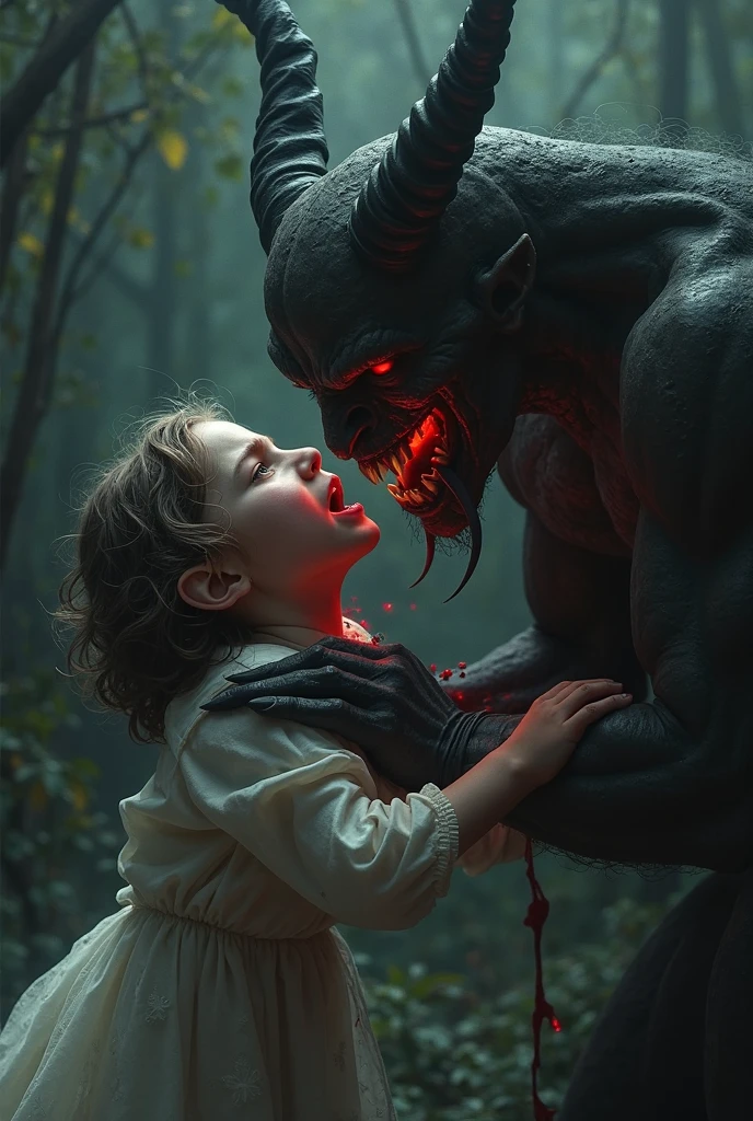 Demon choking a girl
