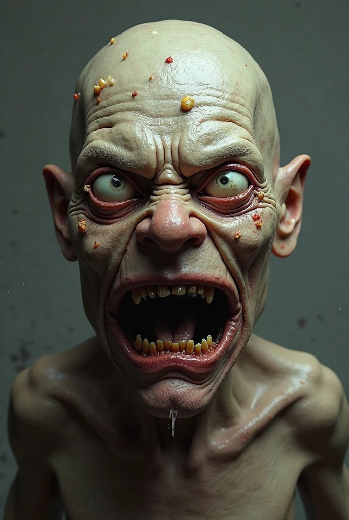 The man with 3 giant eyes,banana shaped brain,is screaming