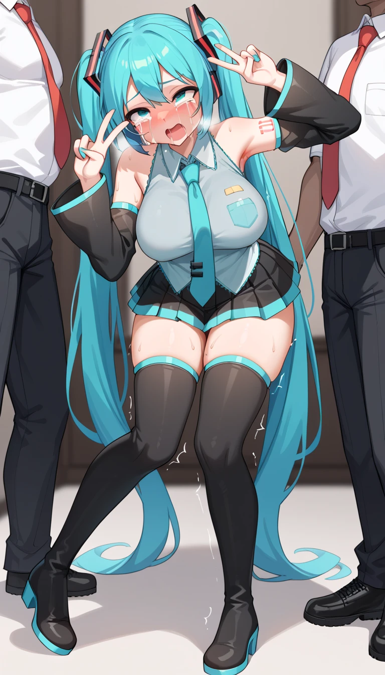 (((split image, different angles, continuous images))), aqua by konosuba (((wearing a black office worker's suit having standing vaginal sex with a man))), vaginal sex, happy face, innocent look, medium buttocks , medium breasts, naked vagina, no panties, black sheer lace stockings, heels, lifted miniskirt, naked vagina, naked breasts, different angles, continuous images, penetration, vaginal sex, in the office,