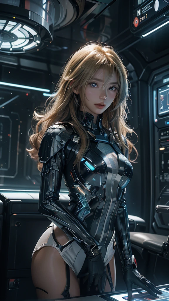 8k,Highly detailed illustration, Ultra-high resolution, masterpiece, Highest quality, Super Beauty,Skin with perfect radiance, Perfect lighting, Detailed lighting, Dramatic Shadows, Ray Tracing, 1 beautiful Caucasian woman, Looking at the audience, Very large breasts, Beautifully detailed hazel eyes, Sharp Face, Clear Eyes, Red lips, Long Bangs, Short Curly Hair, blonde, ((Cyberpunk Dark City)), Upper Body, Combat Uniform, Military Harness, ,masterpiece,Highest qualityのフォトリアリスティックなRAW写真。Bright colors,Rich colors, Backlight, Cinema Lighting, Film Grain, 50mm lens, Nikon D850,Detailed character art,Fantasy art,Ultra-high resolution,Ultra-Realistic Skin,Perfect hand shape,ダイナックなFightingポーズ,Knife action,Metal Armor,Fighting,Action pose,Bend Down,