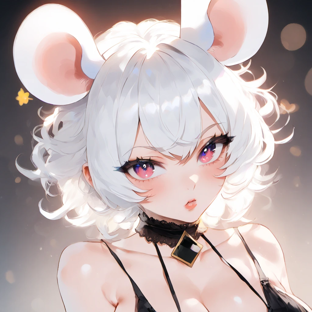 MOUSEY_VK, 
ANIMAL_EARS
BARE_SHOULDERS
HAIR_ORNAMENT
HAIRCLIP
WHITE_HAIR
SHORT HAIR, naked, big boobs, cum on face