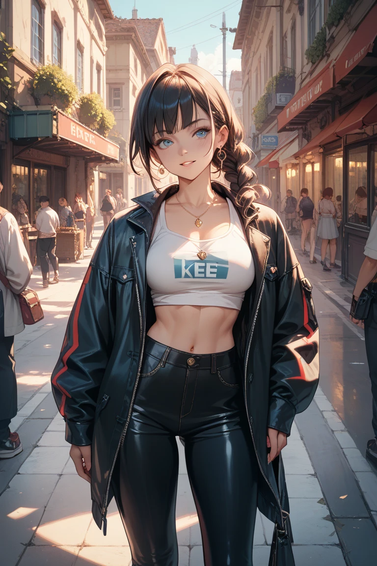 (maximum resolution: 1.2), (ultra high definition:1.2), cinema light, 8K resolution, fine eyes and skin, detailed face, perfect style, cute face, Accurate, anatomically correct, Highly detailed face and skin texture, double eyelid, thin eyebrows, glitter eyeliner: 1 natural cheek, shiny skin, Fair skin, Glossy skin: 1.2, (glossy lips: 1.4), (embarrassed look: 1.2), 17 year old woman, (highest quality:1.2), cinematic lighting, perfect style, beautiful face, blush, glare, embarrassing, (smile:1.2), (short sleeves shirt:1.5), (white short yoga pants:1.5), (cameltoe:1.5), dark brown hair, (fascinating body:1.2), Glasses, bare navel, long shot, (outdoor:1.5), (running:1.2)
