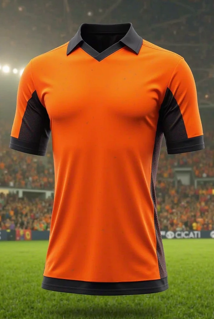 Orange jersey with noticeable black details