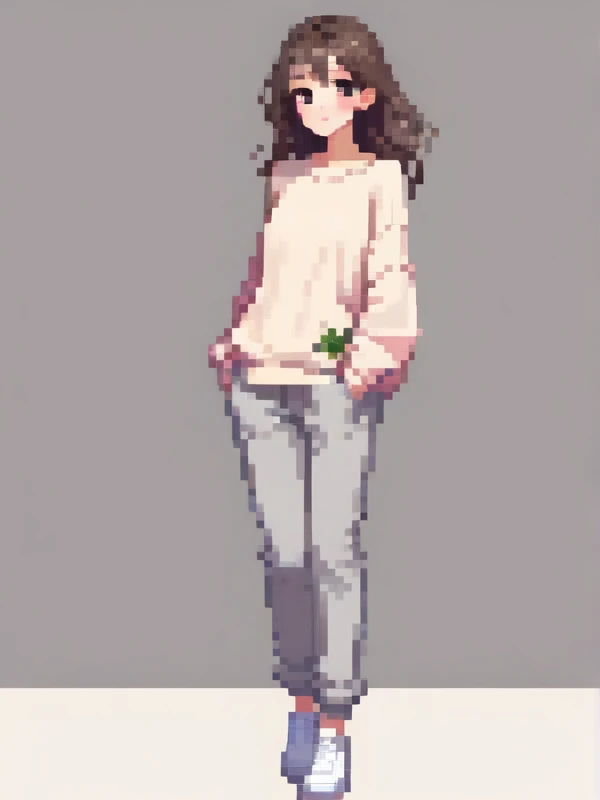 Sprite, full body, pretty girl, tez palida sin color, Average height ...