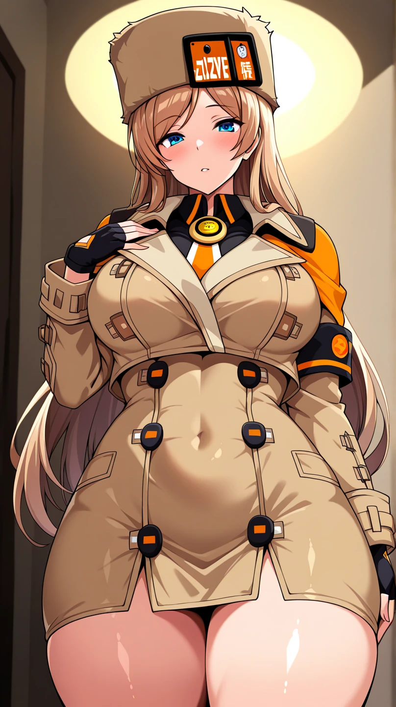 ultra-detailed, Explicit, Beautiful body, Beautiful Nose, Beautiful character design, perfect eyes, perfect face, ultra highres, 4K, beautiful legs, perfect legs, Nice hands, Perfect hand, Masterpiece, Best Quality, Highly detailed, illustration, absurdres, perfect anatomy, street fighter, doll suit, shadaloo doll, dollsuit, expressionless, blank eyes, looking at viewer, red gloves, emotionless, black latex, corrution, mind control, female combatant, full body, hypnotized, unhappy trance, full body suit, ribbed bodysuit, both arms at side, obey, perfect female body, extremely glossy latex, hypnosis, hypnoLora, empty eyes, Mind control device, poses, submissive_pose, Slave, stand up straight, standing, standing at attention, hat, necktie, belt, latex, ribbed bodysuit, thighhighs, garter belt, Fighting Stance, extending the right arm from the shoulder into the air with a straightened hand, military, thigh boots, 1girl, hair ornaments, blonde hair, long hair, amber eyes, (((pixel-perfect, detail-perfect))), solo, 1girl, touka todou, glasses