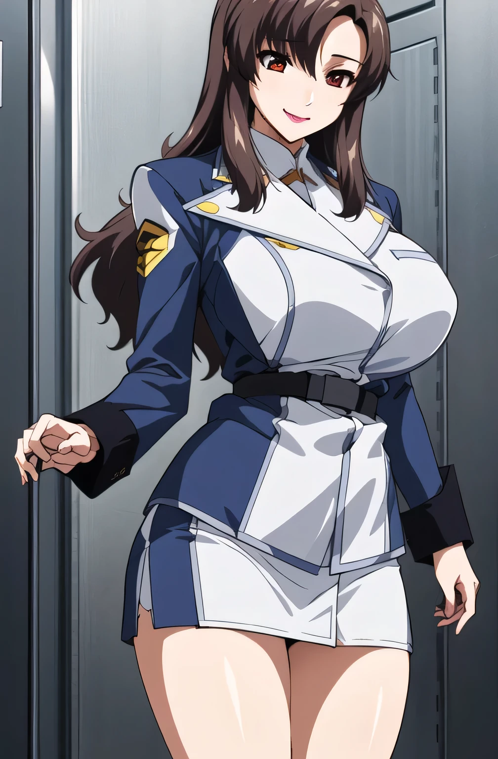 micro mini skirt(((Bare legs,uniform,fishnet)))don't put anything in your mouth,,are wet and her skin can be seen through,with hair、my black panties, I want to see my nipples through my skin when wet,(顔の表情をもっと繊細にPlease draw it),Please draw big breasts even ,draw big breasts even bigger breasts,with hair、my black panties,wet 、I want to see through her skin,, , 顔の表情をもっと繊細にPlease draw it, mature, sexy, 40 year old woman,, Lift her clothes。and you can see blue panties, ,Please draw the length of the skirt even shorter 顔の表情をもっと繊細にPlease draw it,The skin on the jacket is hidden by the uniform,That's enough for me,顔の表情をさらに繊細にPlease draw it, simple background , Please draw big breasts even bigger breasts,draw the length of the skirt even shorter,
Military uniform, Military, jacket, 青と白のuniform ,draw a shorter micro skirt, my whole body,
前hair,big brown chest_hair, length_hair,red eye,lipstick,Compensate,
Girl in the back , mature, sexy, 40 year old woman,, young woman ,beautiful fingers,美しい length legs,beautiful body,Beautiful Nose,Beautiful Character Designs, perfect eye, fully completed,expressive eye, perfect balance ,
,(Focus on her 顔), Please draw it , (innocent_big_eye:1.0),light_smile,
Official Art, -with hair 、 Unity 8K Wallpaper (((use animated CG in the work))) ((( in this work 、It's very important to accurately draw 5 fingers)))