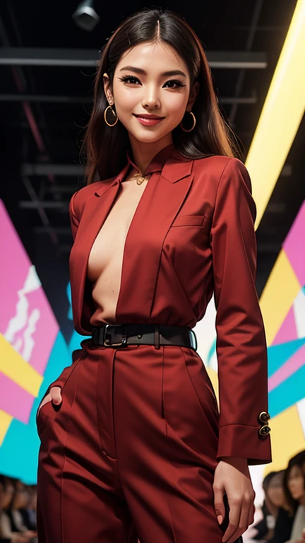 a gorgeous 12 year-old girl, red satin cape, red lips, black eyeliner, extremely detailed, 4k, perfect face 