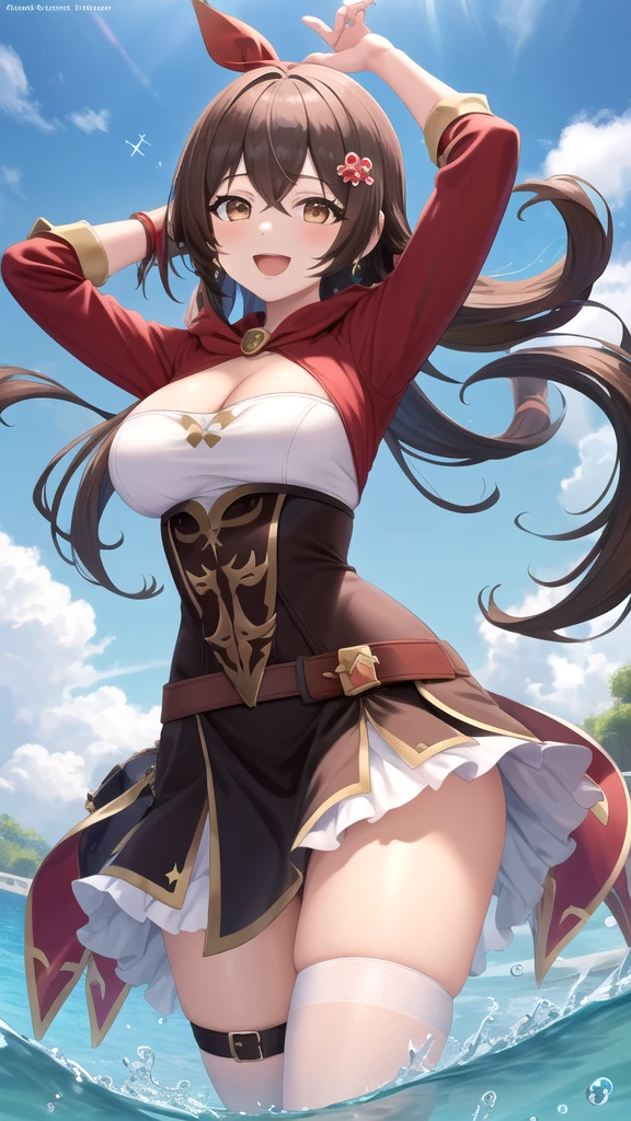 best quality, cute cat ears girl, Cute fantasy world lightly dressed, fantasy world, smooth skin,