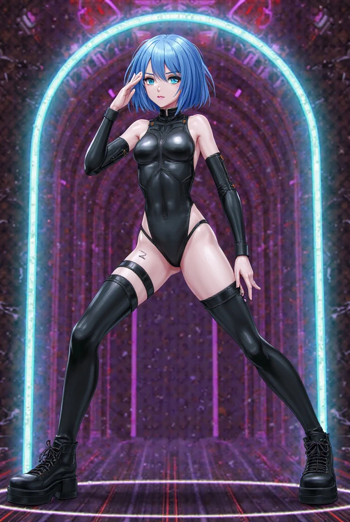(Perfect body),best quality,masterpiece,1 girl,Lucy,Signage screen,Cyberpunk,Insert from behind