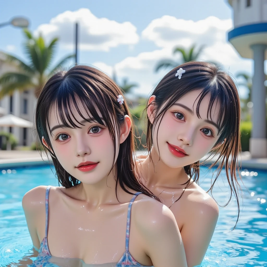 (Realistic:1.55),(Raw Photo,8K:1.2),(Ultra Realistic),(Best Quality,8K,16k,Table Top, Ultra HD),(Masterpiece:1.2) ),(Improved Quality:1.4),Super Resolution,(Bright Colors),(Very Beautiful Facial Details),(Best Quality Realistic Textured Skin:1.4),(Perfect Anatomy:1.37),(((From Above))),Ultra Detailed, Symmetrical Eyes, Spectator Gaze, One Girl,17 Year Old Supermodel,(Flat Chest:1.37),Wet Skin, Wet Hair, Wet Clothes, Heavy Makeup,((Very Detailed Eyes:1.3)),Dark Eyes,(Tired,Sleepy,Satisfied:0.0),(Thin Lips:1.33),(Thin Nose:1.2),((Chrome:1.3 )), floating in a pool, ((back lying on back)), ((school swimsuit)), navy one piece swimsuit, complex reflected light, (pool in the evening: 1.8), (outdoor school pool), ((droplet rain falling: 1.8)), (physically rendered water ripples: 1.1), (physically rendered pool water surface: 1.3), (slim body: 1.2), (thin: 1.2, slim lower body), brown hair, (short hair: 1.37), anxious face, professional lighting, grand emotional cinematic lighting.
