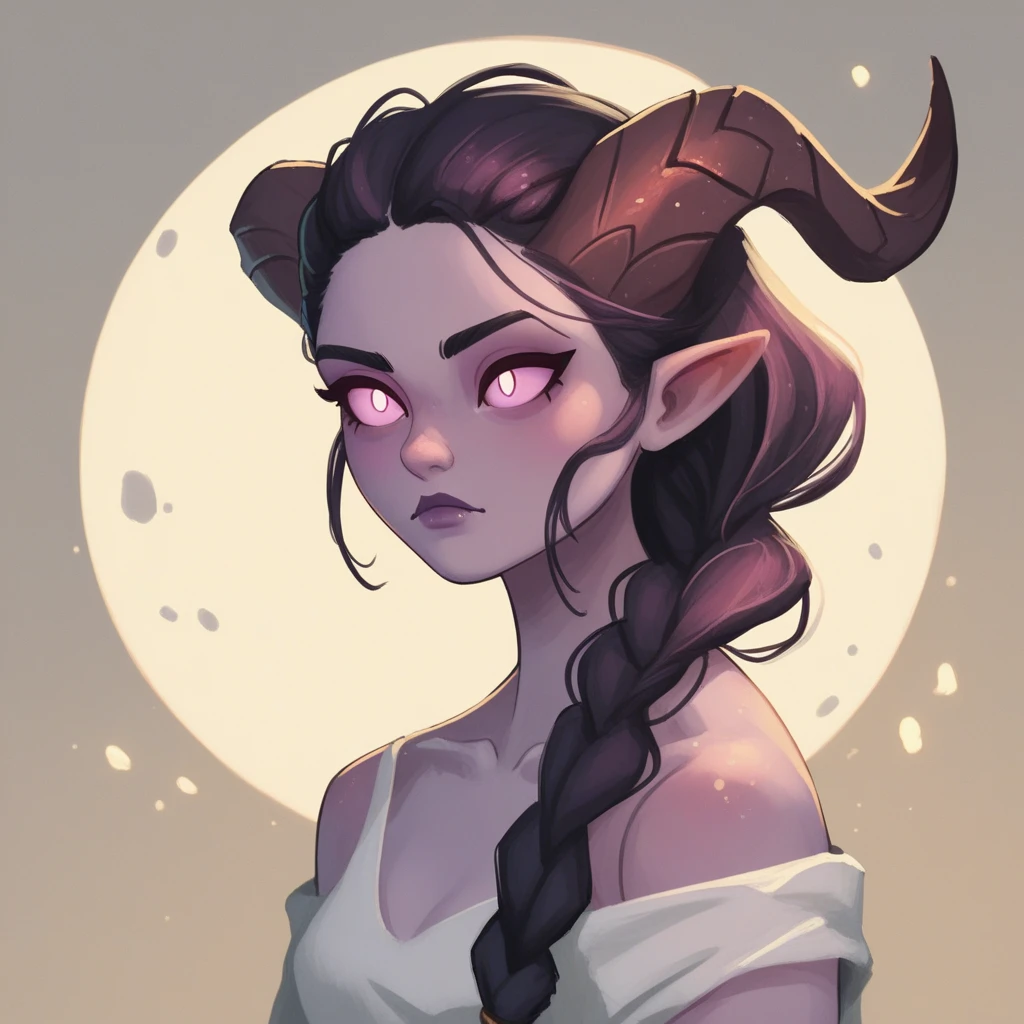 1girl, female, solo, upper body portrait,
young girl, cute, large breasts, long horns, seductive, big breasts pointed ears,
Peaceful, (moon:0.5), serenity, dark, night,
BREAK
score_9, score_8_up, score_7_up, score_6_up, source_cartoon, rating_questionnable
<lora:KostV1:1>