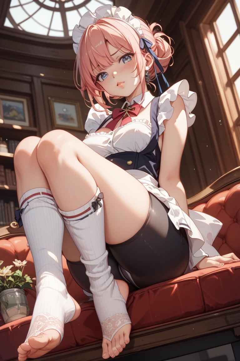masterpiece, best quality, highly detailed, high resolution, expensive resolution, high resolution, 4K, 8k, uniform 8k wallpaper, highly detailed CG, masterpiece, 2D, 3D, beautiful details, depth, fine texture, best quality: 1.3, perfectly focused, crispy. skin, him, cute anime 20s girl, her name is Mei, idol, expensive brown short twin tails, mole under eye, looking at the viewer, cowboy shorts, expensive, blush, mole, plump lips, heart, pink eyes, heart shaped choker