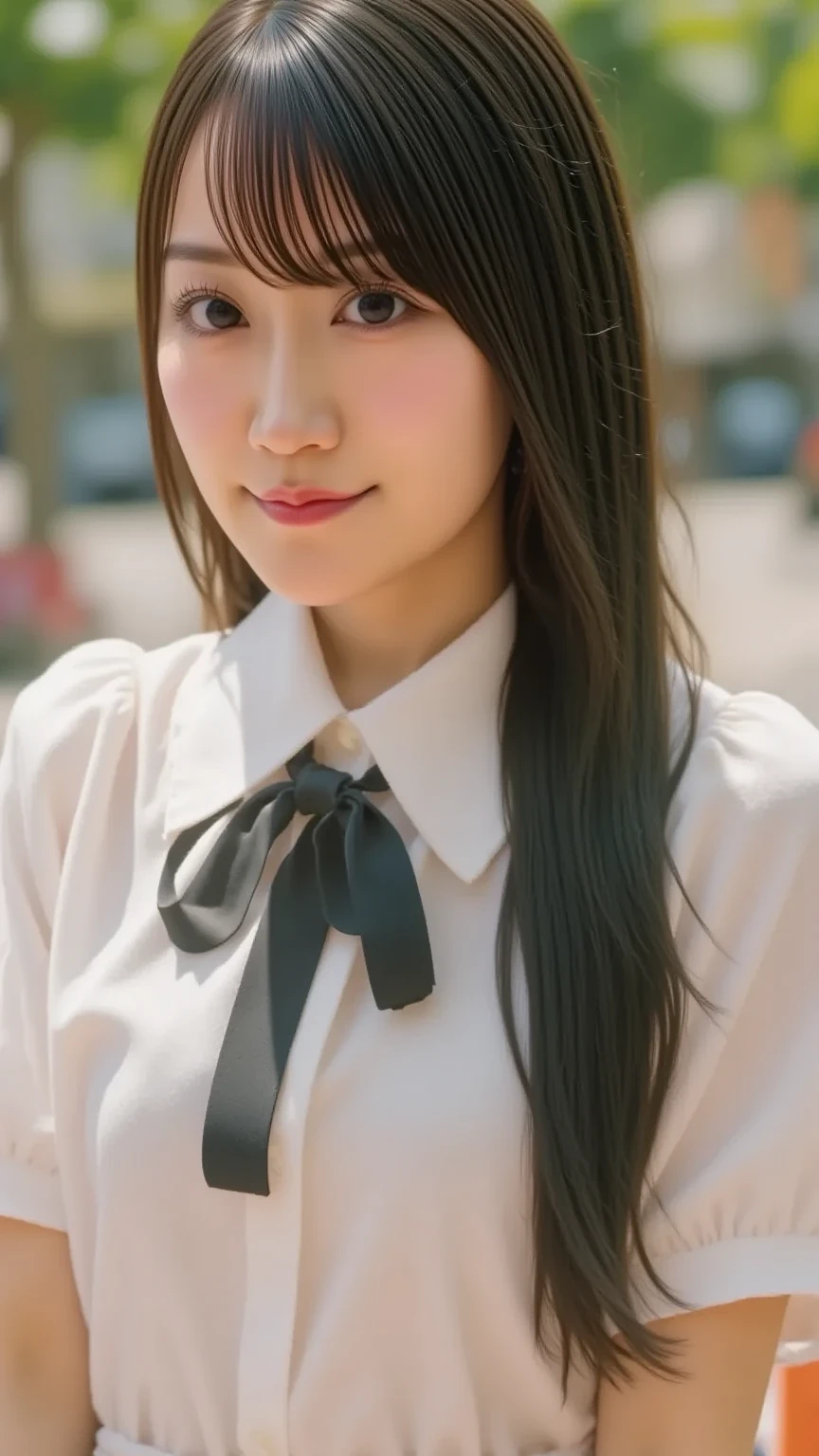 cute girl in a white blouse