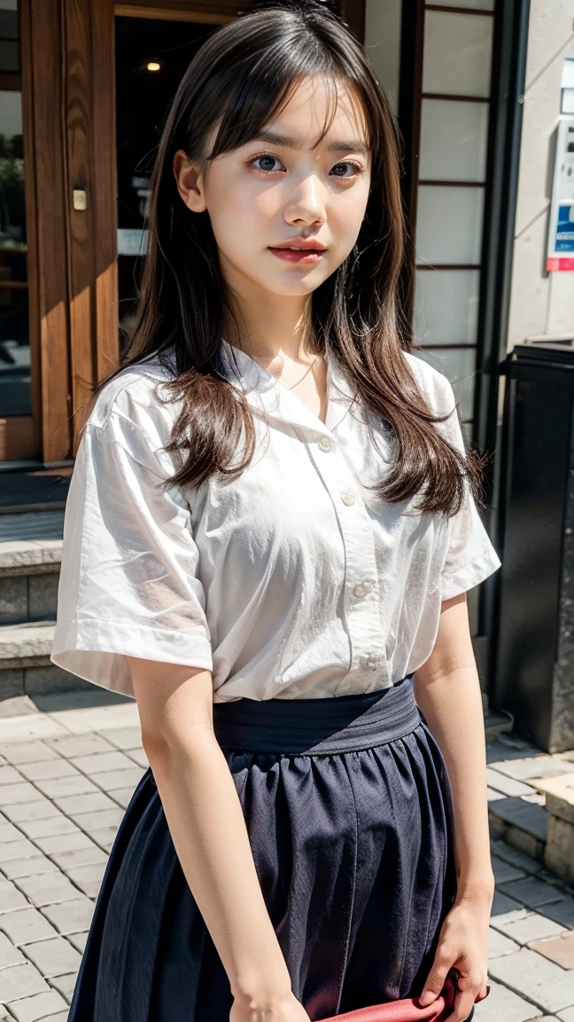 32k, Highest quality, masterpiece, Realistic, Very detailed,  photograph, High resolution, 行photograph, High resolution, Confused, Smoother light, Official Art, Written boundary depth, Bright light,
close, thin, Detailed face, anger, Beautiful details in the eyes, 19 years old Korean, cute, Highest quality real texture skin,
T-Shirts,