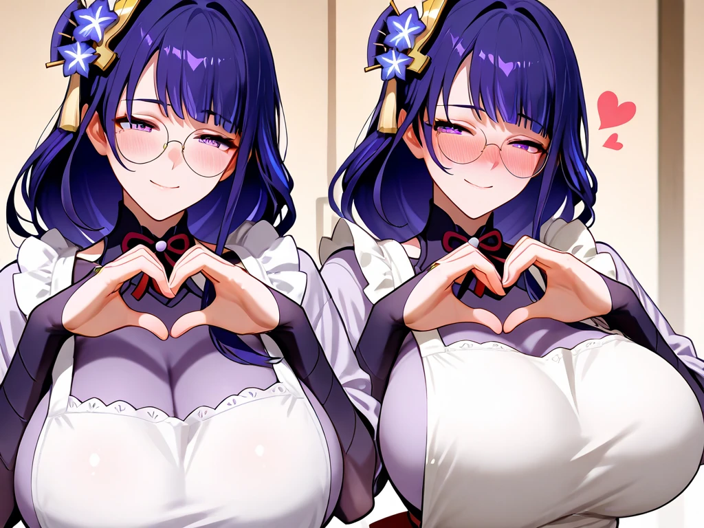 Nipple, glans, penis hand job, Futanari, {{{penis}}}, Big breasts, thick thighs, Intelligent glasses, glasses with semen, tongue sticking out, naughty expression, patchouli_knowledge,purple hair, purple eyes, long hair, pussy,