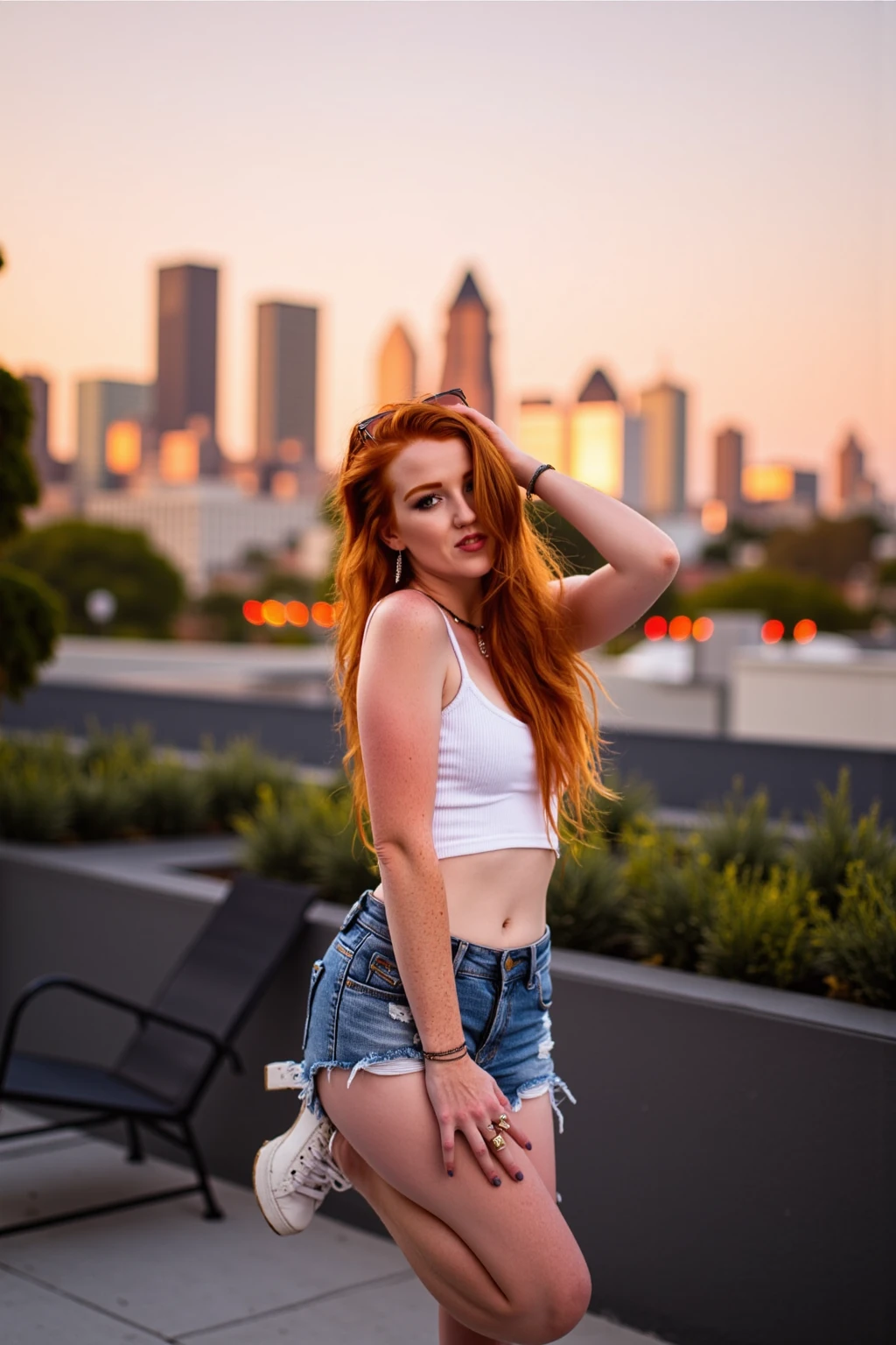 irish ginger 20 year old woman, red hair, ginger hair, redheaded woman, full body shot, standing watching the 4th of July fireworks on the Hudson river in New York Citi, wearing a bikini with the USA colors, long wavy redhair, toned, portrait sophie mudd, ballet style pose, athletic fashion photography, working out, full body shot, full body (picture taken from far) Regarder le spectateur (Tout de suite, messy, with hair tied back, evening lights, full body shot, detailed environment, facing viewer, sourire, seductive smile, bouche ouverte, langue, Langue sortie, gouttes de liquide sur le visage, peau, poitrine (8k, Photo brute, Highest quality),(epic realistic:1.5), posture dynamique, erotic face (detailled eyes:0.8), (Highest quality), (meilleure ombre),Intricate details,cinematic,((peau:1.4)),interior (Hdr:1.5),Detailed, (glowing lighting: 0.7), Masterpiece, Photo RAW portrait en pied, Des yeux captivants, Bright details, Tight lips, (High Skin Detail), (teinte: 0.25), (vente: 0.66), Key lighting, (backlight: 0.4), Profondeur de champ moyenne, Canon 5d, Objectif 50mm, f/4 ouvertures, (Ultra-detailed, Complex detail), mise au point nette, 4K, Absurde, Grain de film 8mm, flirting with camera, model body, big breasts, C-cup breasts, smiling, looking directly at camera, natural lights, detailed environment