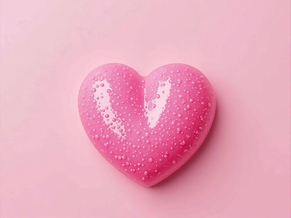 Background, 3d heart, rosa, many small hearts around.