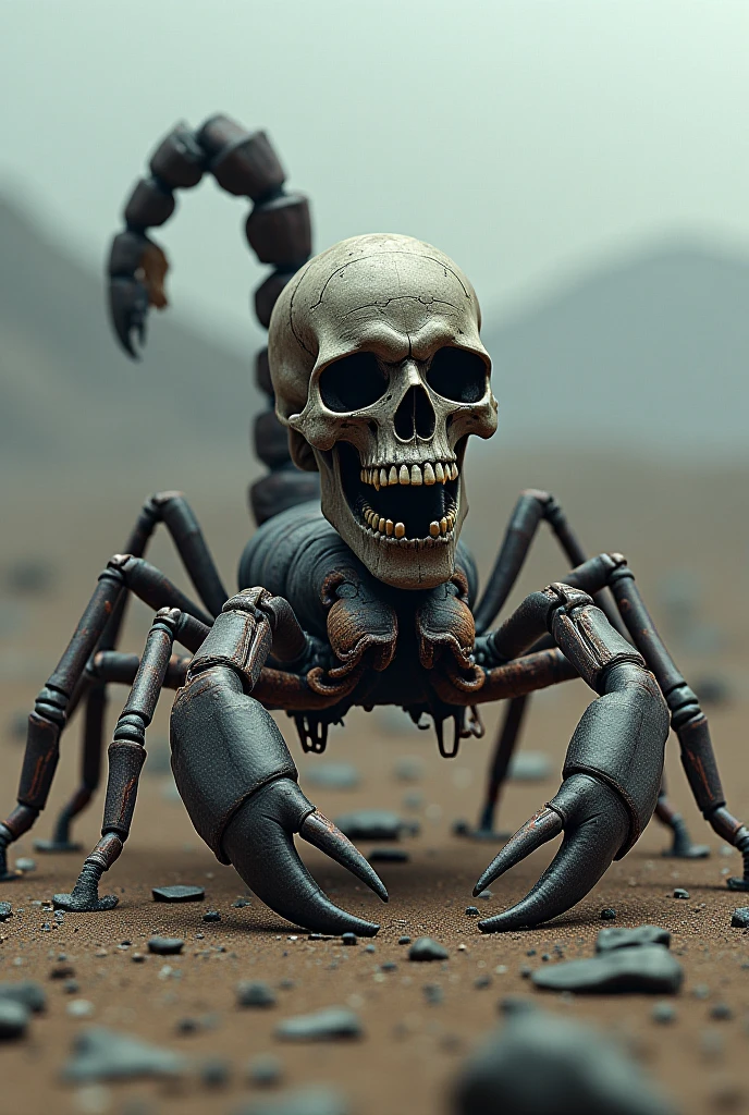 Skull with a scorpion coming out of its mouth 
