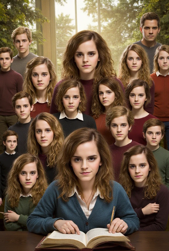 Jesus Christ with hermione granger  on his lap, christian art, high quality, highly detailed,(celestial bodies), painting, in the style of Greg Olsen