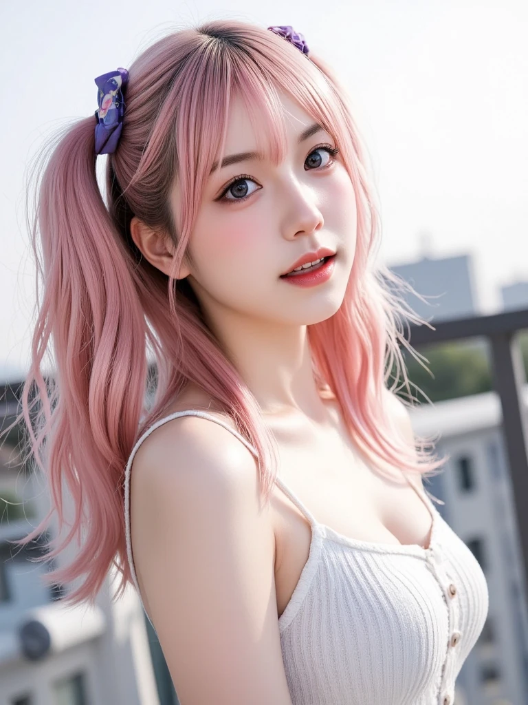 highest quality、masterpiece、Ultra-high resolution、(Photorealistic:1.4)、RAW Photos、(A girl tied to a machine)、、Shiny platinum hair、Embarrassed look、Glowing Skin、((Ultra-Realistic Details))、Portraiture、Global Illumination、Shadow、Octane Rendering、8k、Ultra Sharp、Big Breasts、Cleavage、(Exposed bare skin underbust:1.4)、(White latex micro bikini without strings:1.4)、Upper arm chain、Very intricate detail、Realistic Light、Trends of the CG Association、Purple eyes、Shining Eyes、To the camera、Neon Details、Sit on、Futuristic hair accessories、Gundam、Small LED Lamp、Purple neon lighting、Green neon lighting、, Showing your underarm hair, hard nipples erect:1.4, nipples pointing up:1.4,