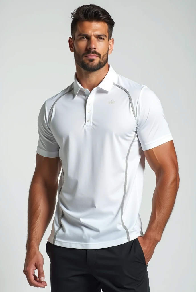 Beautiful white sports t-shirt with details of another color
