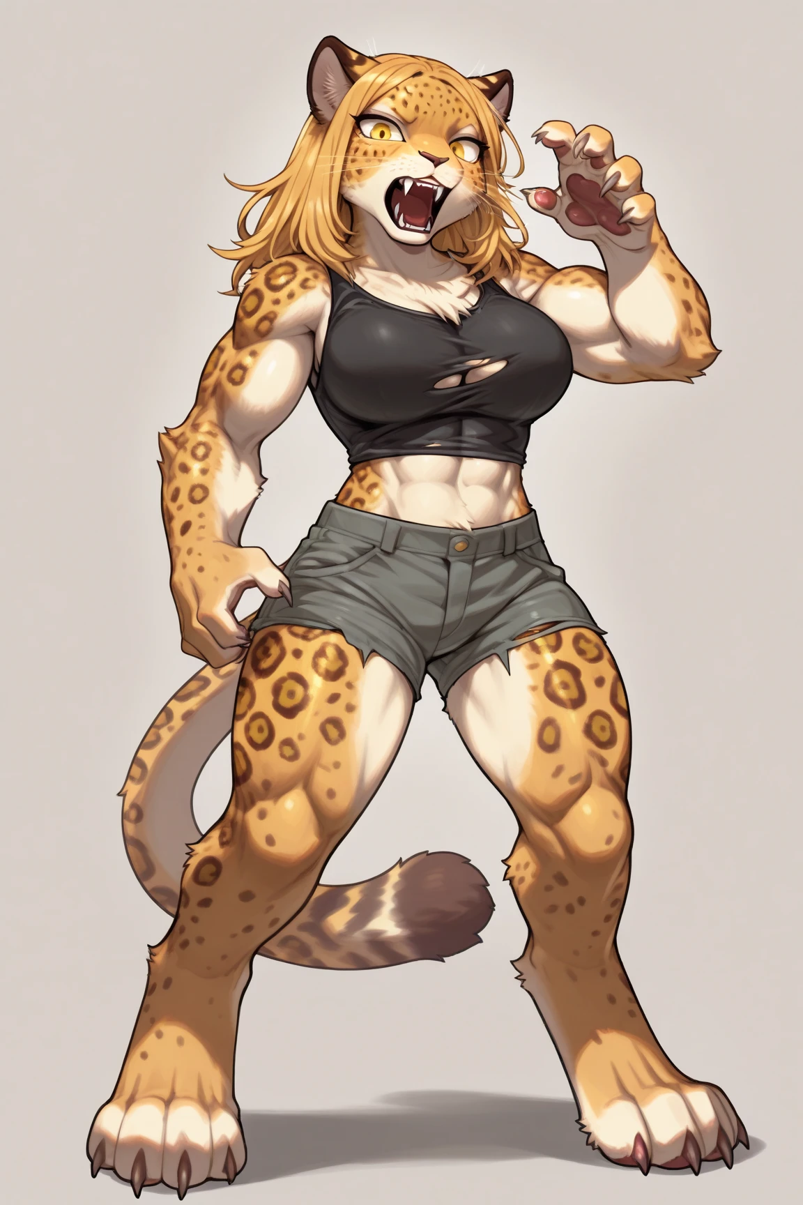 Dragon wearing camouflage shorts sexy