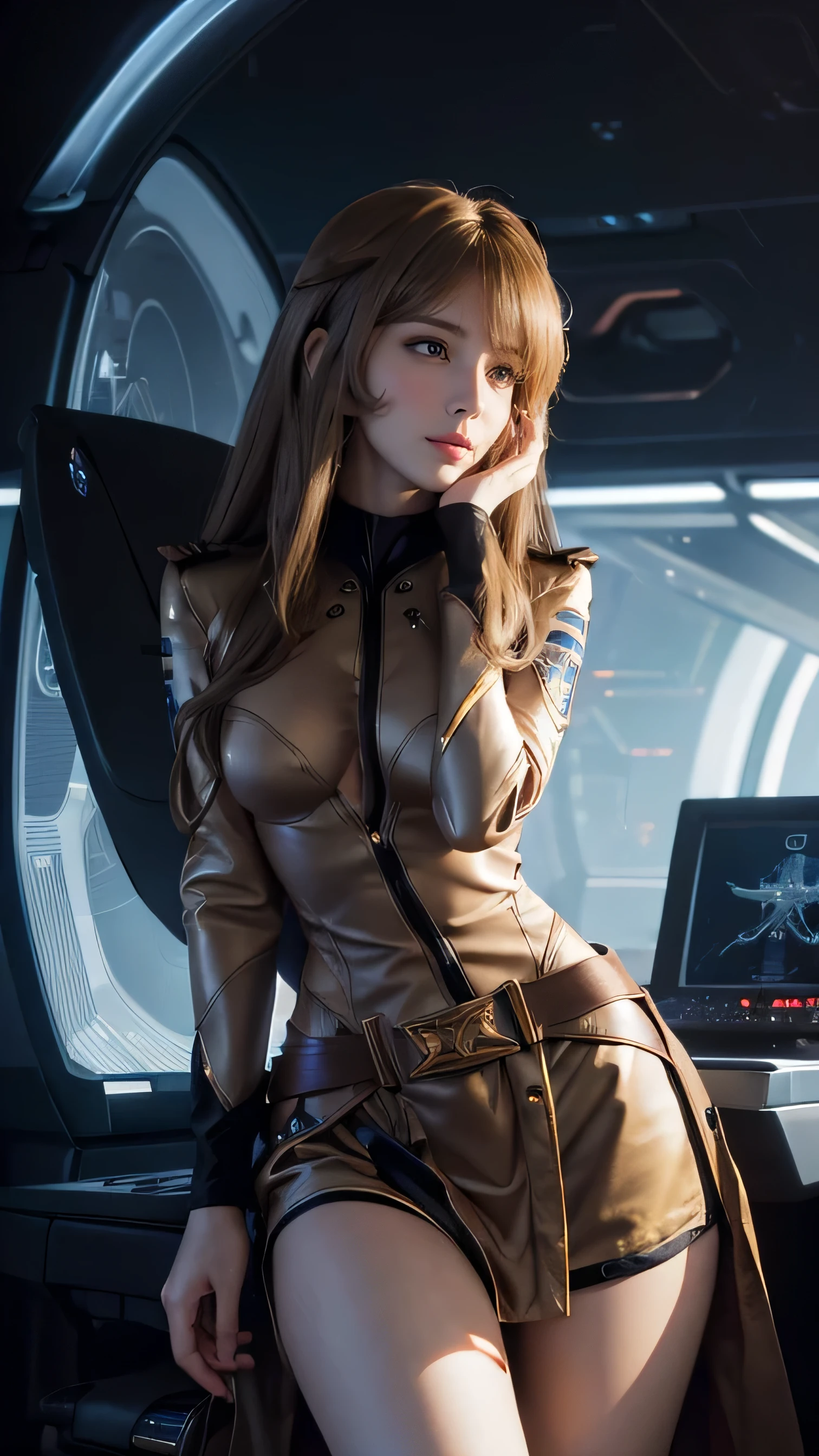 High Detail, Ultra Detail, 8K, Ultra High Resolution there are four cute and innocent girls, black hair, blonde hair, brown hair, red hair, green eyes, brown eyes, black eyes, say hello to first officer Leonard Nimoi (Spook in the star trek tv series) inside a spaceship, adding to the playful atmosphere, (masterpiece), the best quality, expressive eyes, perfect face, Star Trek style. bikini
​(masterpiece), excellent quality, expressive eyes, perfect face