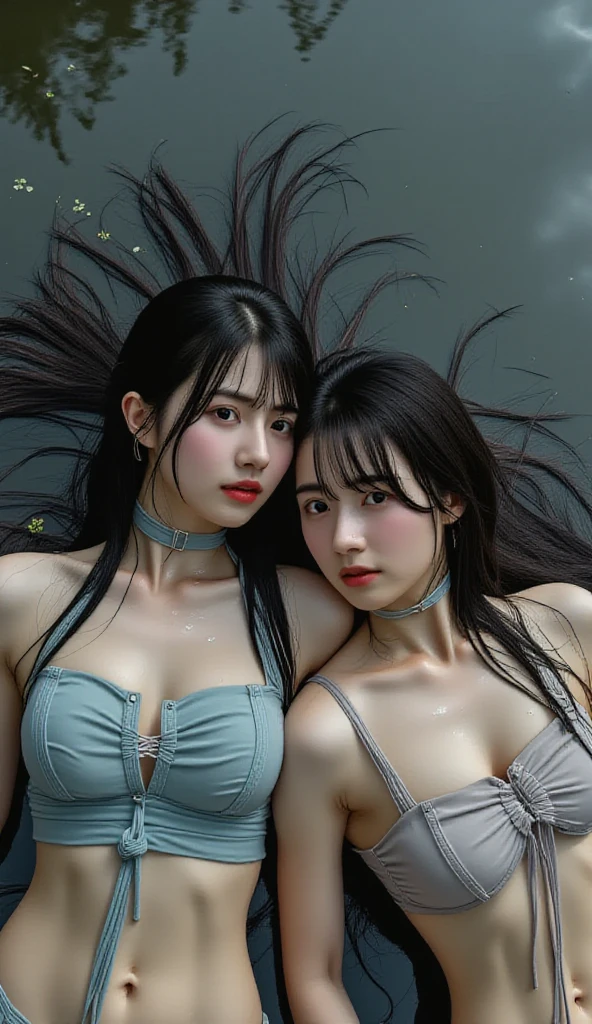 （and soul）、（secondary mysterious、Pisces、1 girl、blue hair、hair up、short pigtail hair, ((French Twist))、blue eyes、gradient eyes、sparkling eyes、bright eyes、finely tuned、expressive eyes、naked, topless, tight breast, ripe breast, nude, upper part of the body、gem、blue lighting、blue theme、（shape：1.5）、abstract、highest quality、Super detailed、(((hug a monkey on arms)))、(((breastfeeding a monkey)))
