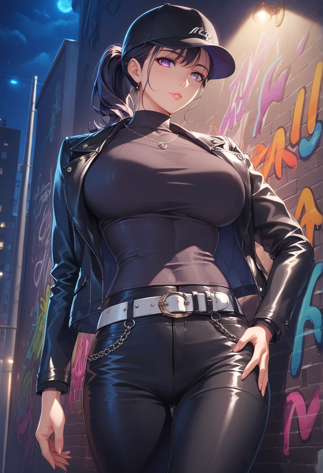 (Shadman art:1.2), (big seductive eyes), (black leather pants:1.2), (black comat boots), (lean legs), (detailed face and eyes:1.2), (round boobs), (tonks:1.2), (human), (fishnet:1.2), (soft lighting), (highly detailed), 8k wallpaper, best quality, sharp focus, intricate detail, (short dyed purple hair:1.1), standing up in sexy pose, (30 year old), (milf:1.2), (blue eyes), (tan skin:1.2), (black leather jacket:1.2), (witch fantasy:1.2), (black leather bra:1.2), (detailed face and eyes:1.2), (huge breasts:1.1), (bimbo), (deep cleavage:1.1), (labia outline:1.2), (teat outline:1.2).