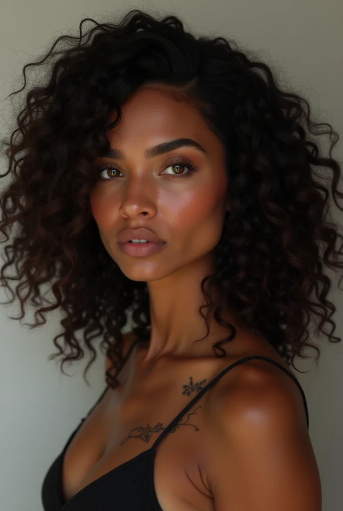 Une belle et étonnante femme noire Brazilianne,Portrait du haut du corps,Kostenlose lure, schwarzes curly hair, (shadowy, Plus court, curly hair), Wildes schwarzes langes curly hair, Multiversal She, Brazilian, Kurzes schwarzes curly hair, loopes schwarzes Haar, lure, wavy hair spread out, Barocke lure, lure, loop, Versed, curly hair, Structure des cheveux, Lockiger Poney photo complète du corps bikini sexy