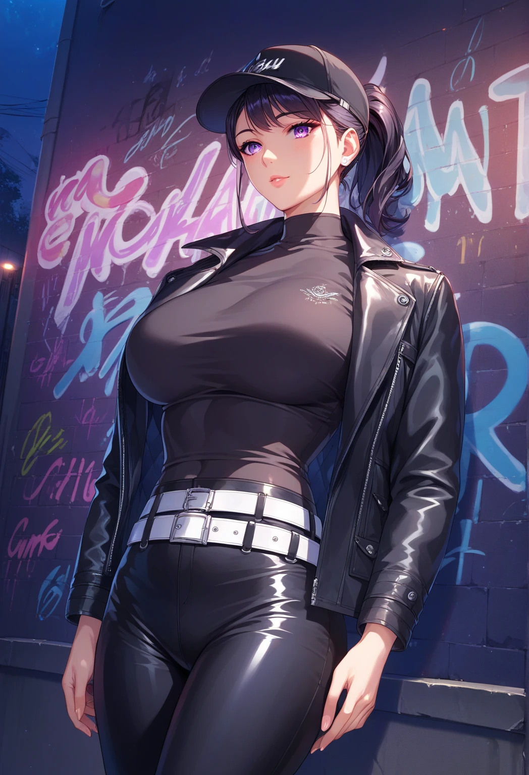 masterpiece,Big Breasts,beauty,Purple glasses,Black Hair,Side Ponytail,Surrounded by zombies,Gritting your teeth,See-through dress,Holding a gun,heavy rain,Wet with rain