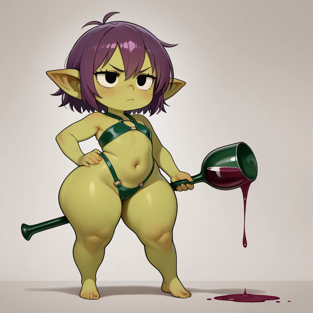 ((best quality)), ((masterpiece)), (detailed), 1girl, dark skin, muscular, farm girl, mature, naked, wet, sweating, horny, spread pussy, masturbating, squating, goblin