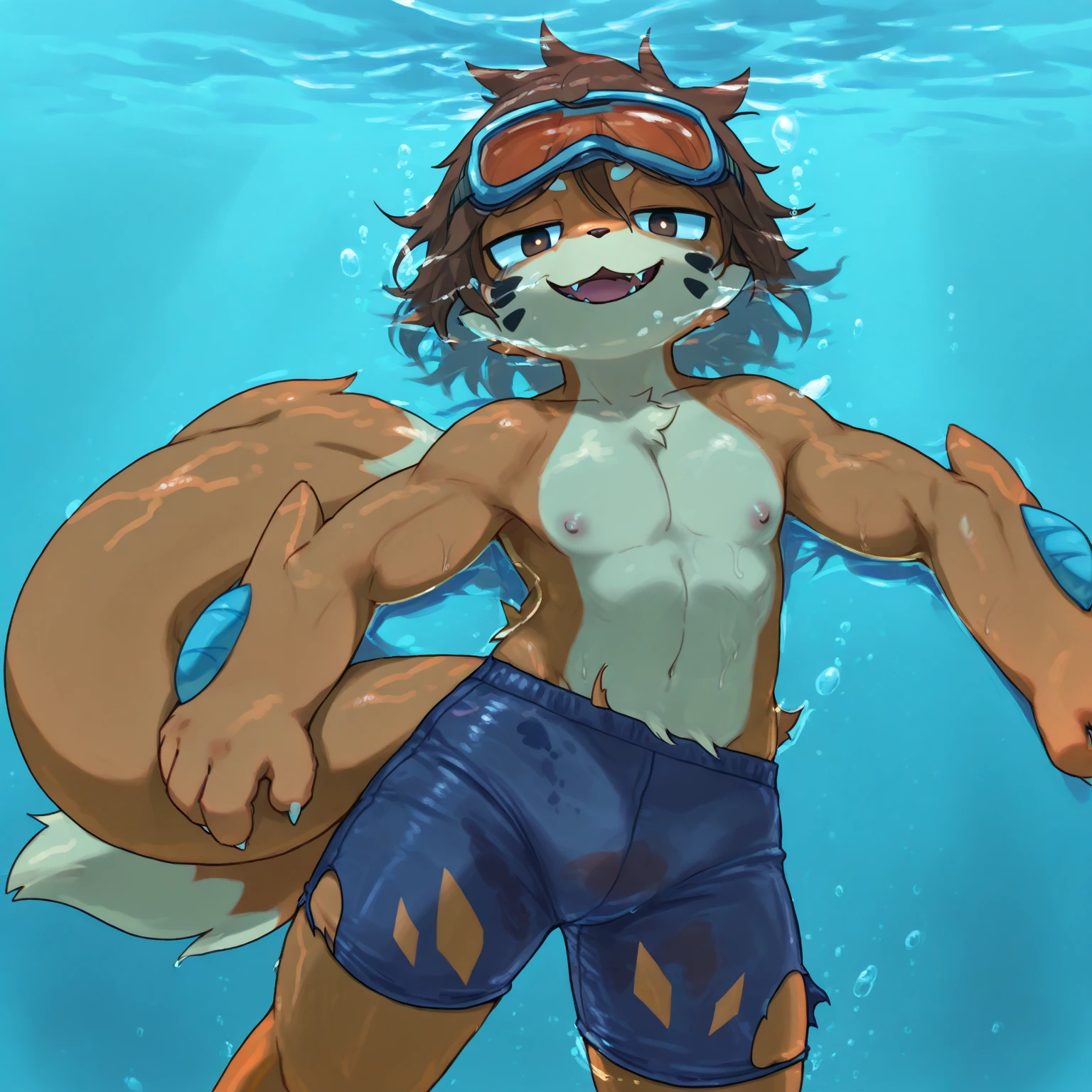 uploaded to e621, uploaded to furaffinity, male, anthro, furry, by ((byondrage)), (((drowning))), ((swimming)), (((asphyxiation))), naked, erection, cumshot, solo, full body, wolf, (girly), ((underwater)), (((air bubble))), open mouth, (((panicking)))