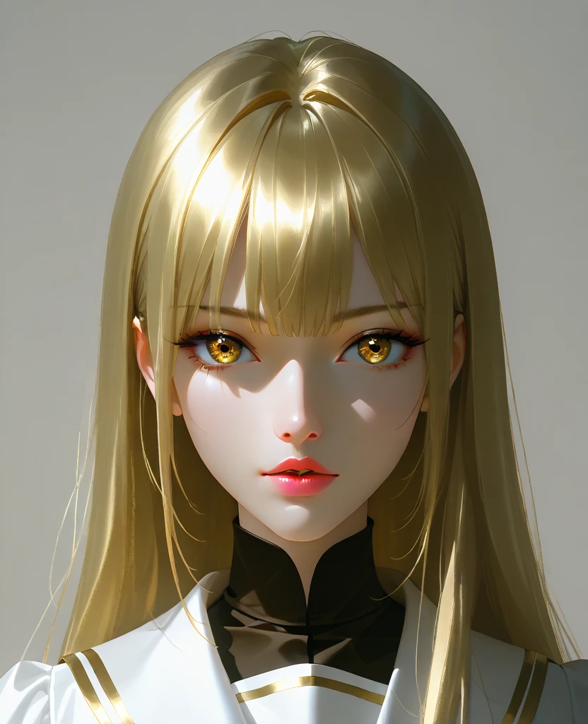 (tmasterpiece，Excellent image quality，Ultra whitening hair+Golden eyes，Look up+The upper part of the body，White clothes fluttering，Attention to detail，The side braid hangs down，White Skin Skin)