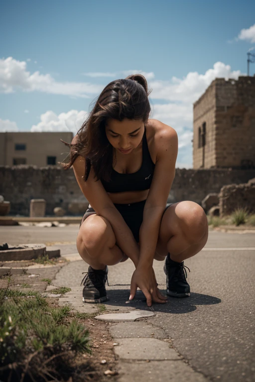 Girl doing a squat