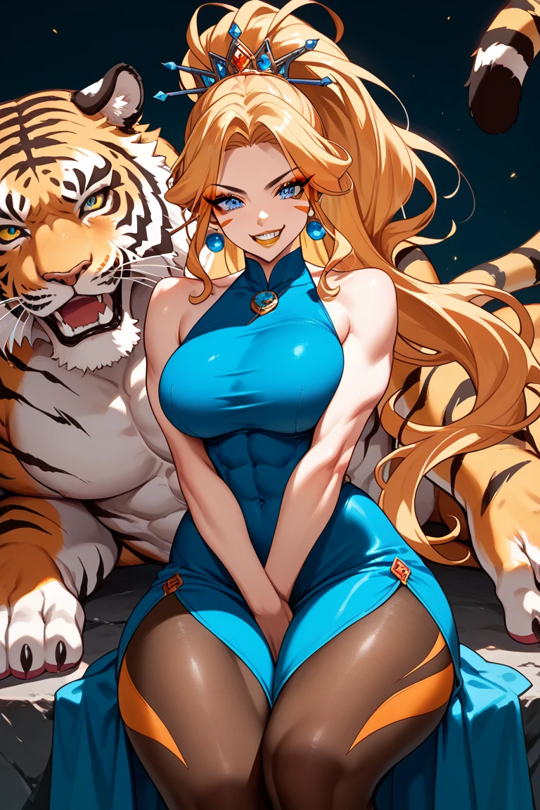 rating_safe, score_9, score_8_up, score_7_up, score_6_up, score_5_up, score_4_up, hires, source_furry(​masterpiece, top-quality, Official art)Look at viewericro bikini, tiger and girl, Tiger painting}A flash of light runs, Colorful water levitation,