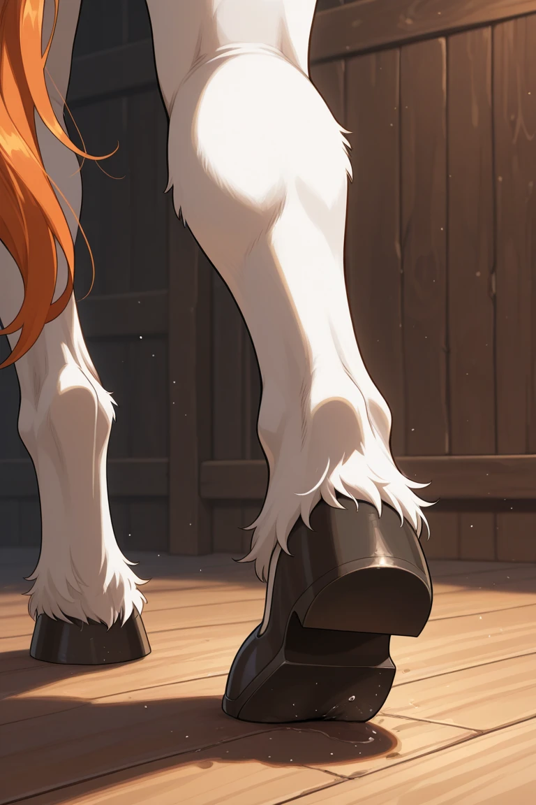 nsfw, 1 female fox, young, forelimb hands, straight long white hair, small breast, heart-shaped eyes, tear, open mouth, embarrassed, orgasm face, riding on rocking horse, pussy, cumdrip,, ambient light, full body, high quality, high-details, best quality, (solo)