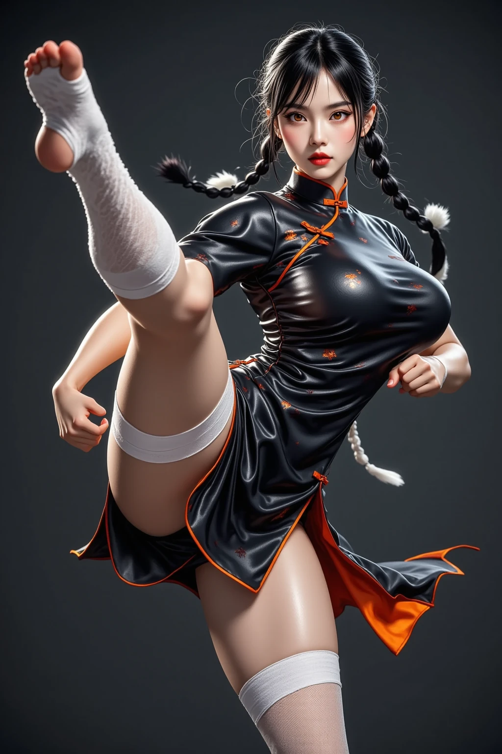 Replace the people in the picture,8k,ultra high resolution,ultra high definition,masterpiece,high ponytail,huge breasts,Anatomically correct,perfect face,supermodel,Delicate skin,