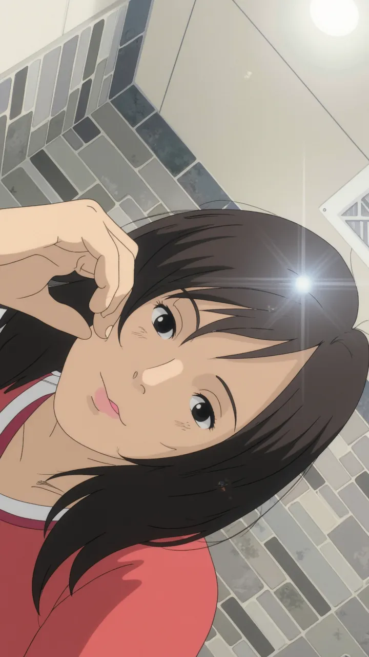 alone, One girl, Onodera Kosaki, , smile, View your viewers, , got it, Flat Color, 2D, Anime Coloring, Jagged lines,naked,naked,