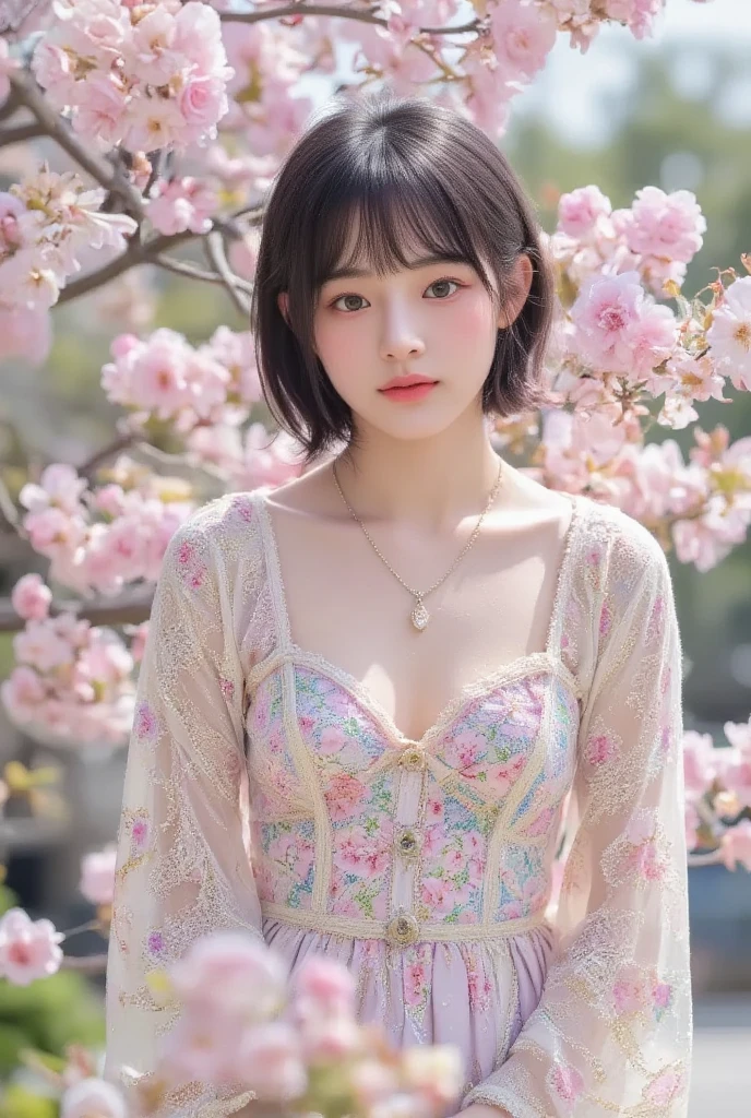 ((((8k))),((Extremely meticulous CG)) ,(wallpaper),16k,((Extremely refined and beautiful)),(((Masterpiece))),(((best qualtiy))),(((Ultra High Resolution))),beautiful light up,Perfect lightning,realistic shaded,((high resolution)),(Smooth and flawless fair skin:1.5),(pale skin:1.3),(Extremely exquisite facial details:1.2),(perfect body:1.1),(ultra-detailed),((A beautiful girl,solo)),(little(2 years old:1.8),(sm1.2),(colorful wreath:1.2),(shoulder length straight bob hair:1.3),(thick bangs:1.5),(earrings:1.2),(small face:1.2),(baby face:1.5),(Exquisite m),(gigantic breasts:1.5),(towering chests:1.5),(plump:1.3),happy,(laughing:1.2),(crystal necklace:1.2),(((lace,see through))),(strapless colorful micro bra:1.5),(lace gloves:1.3),(day scene:1.5),(In the sea of flowers:1.3),(Flowers of various colors:1.3),(detailed background:1.5),(standing:1.3),(arms behind back:1.3),(close-up of face:1.5),(from front:1.2),(Super high saturation,bright and vivid colors:1.3),
