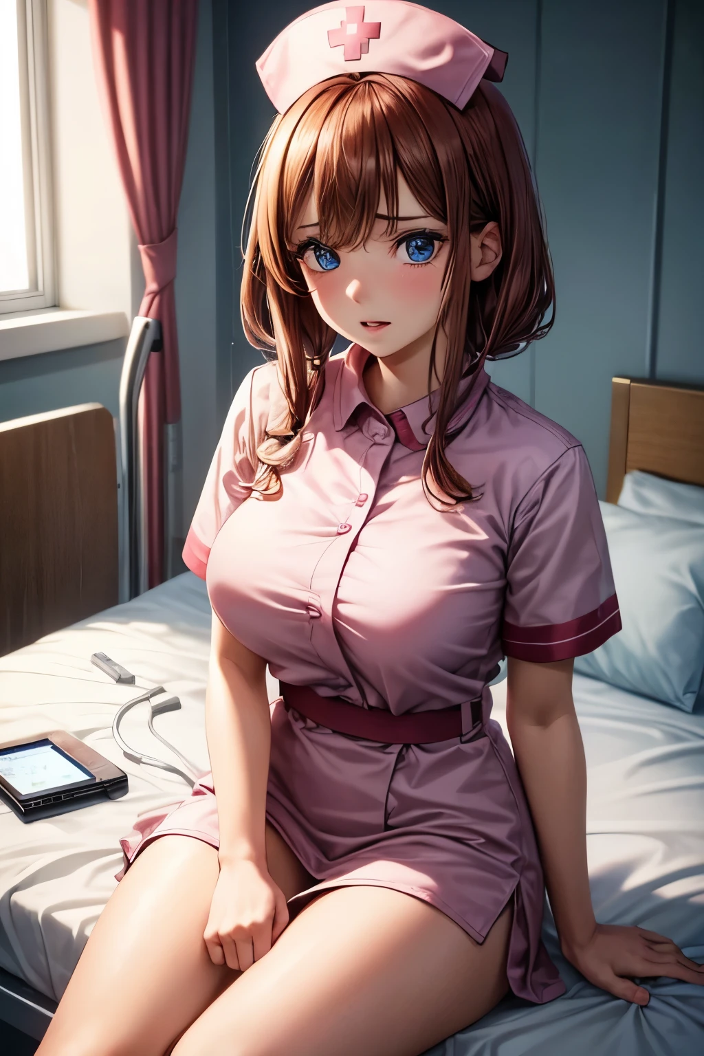 pieces fly、masterpiece、highest quality、Super detailed、High resolution、High resolution、8K portrait、Unity 8k壁紙のHigh resolutionCG、unity 8k wallpaper、cute type little:1.5、:1.5、Highly detailed CG unity 8k wallpaper、realistic、real person、cute type little、 portrait photography、shiny skin、High resolution、(16 years old:1.2)、(1 girl)、beautiful clear eyes、very detailed explanation、delicate face、nice lips、slender body、Same with big breasts thin waist、thin legs、(Hospital bed:1.6)、1 girl, cute type, perfect face, seriously, (blush:1.5),((There are a lot of people nearby:1.4))Same with big breasts,((white nurse uniform:1.2)),(((clothing lift:1.5))), (((I have nipples))), Detailed description vagina,show vagina,spread legs,spread ,((cum in vaginas:1.4))、(:1.2)、(lie down on the bed)