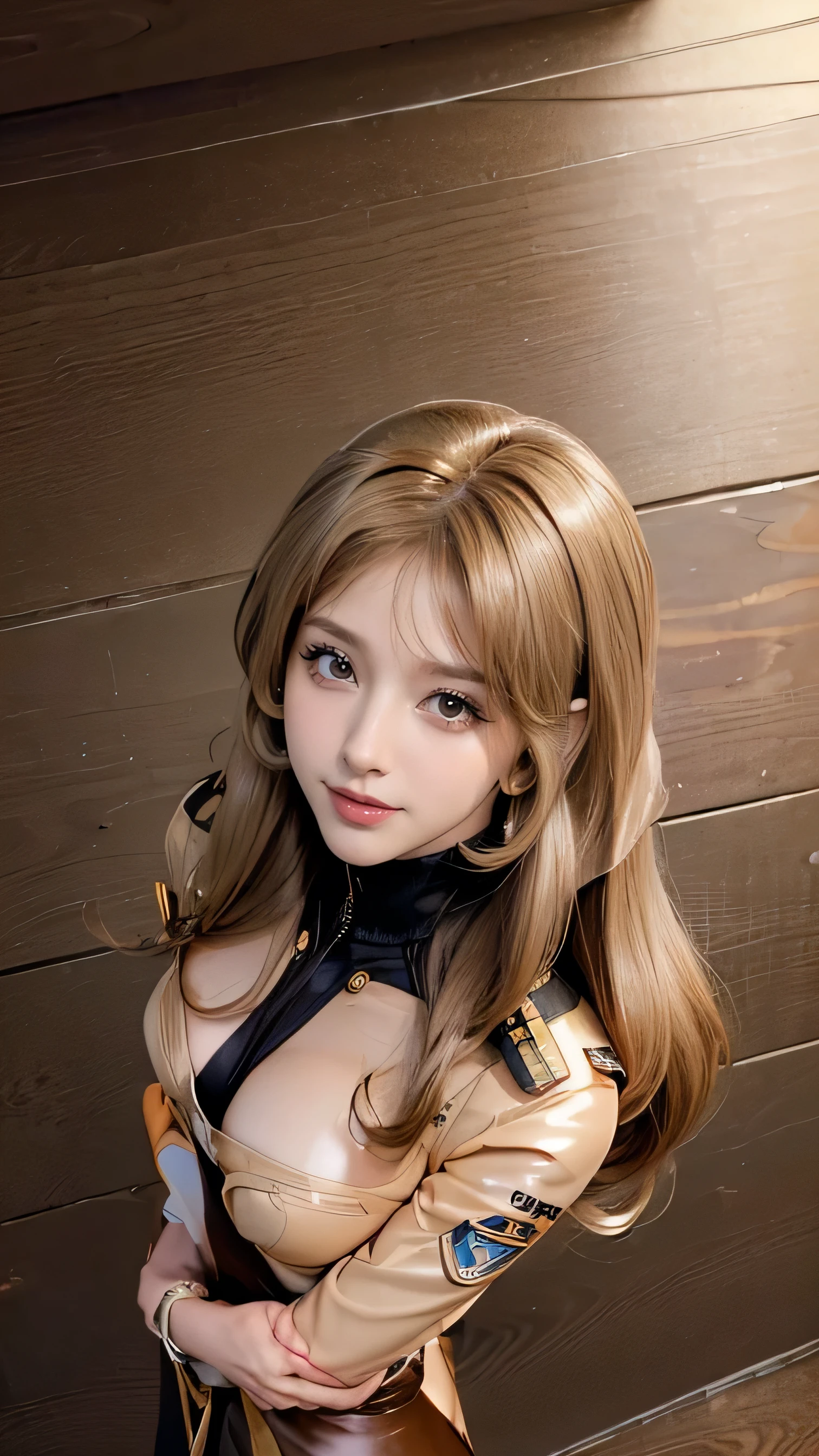 masterpiece, 最high quality, 超High resolution, (Realistic:1.4), Detailed beautiful face,, So cute, Close-up portrait, Soft skin and perfect face、Perfect Face, Gorgeous long ponytail brown hair, 8k resolution,Ultra-realistic,Super detailed,high quality, (huge teardrop chest, Huge cleavage:1.2), A broad perspective、8K,最high quality, Tabletop, Very detailed, 超A high resolution, Realistic, Raw photo, Absurd, Absolute Resolution, 1 girl, alone,Young beautiful Japanese woman, Super cute face, Luxurious appearance, big breasts , smile、 Double eyelids on both eyes, Natural Makeup, Long eyelashes, Shiny and smooth light brown long bob hair, Asymmetrical bangs, Glowing Skin, Center image, High resolution, High Detail, Detailed hairstyle, Detailed face, Great cinema lighting, Super realistic, Perfect limbs, Perfect Anatomy、very big o cup breasts、Shapely breasts 、silky Glowing Skin、sexy,very beautiful nice face、Cute gorgeous face、gorgeous blonde silky hair、pale blue eyes、Bangs swaying in front of the face、A beautiful and cute 18 year old girl、Big and ample breasts、she spreads her legs wide and flaunts、very big breasts、Plump、super glamor、Are fat、universe station、Milky Way、universe、Yellow space suit、topless、Yellow high leg pilot suit,Universe ship and Jupiter in the background