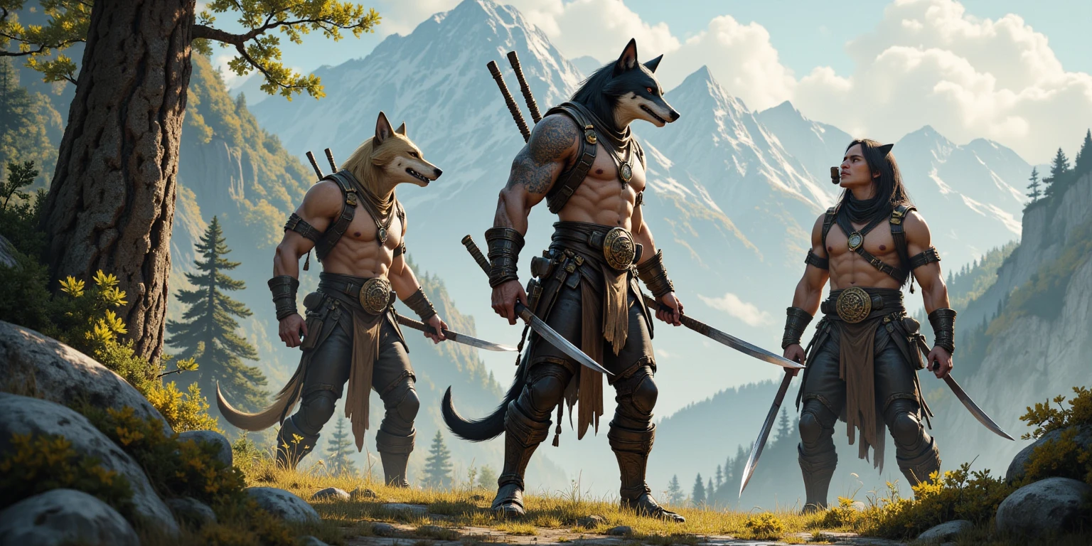 werewolf, Kairi. Káiri, tribes, campfire, dance, indios, indio cabeça de lobo, amazon forest, indios, werewolf with indigenous costumes, late eighteenth century, realism, photo realism, 8k, 80mm, f/1.8