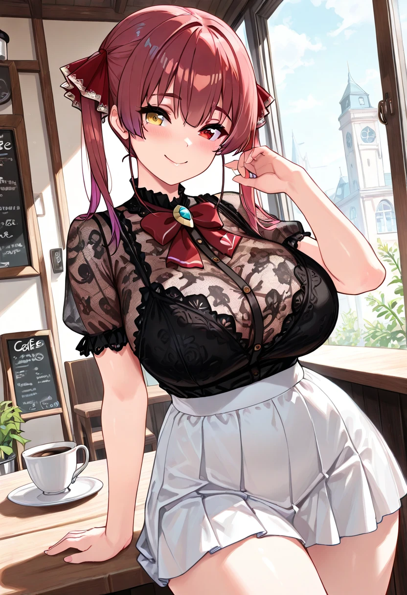 perfect human body,girl, mature female, mature, Beautiful wife,milf, long hair, french braid, side braid, Big, etc,blush, lipstick,(Very detailed background、snow,Glass flower room),(ultrashort)Lolita skirt,translucent,((woman with fever)), huge ,((The expression of color)), (blush:1.2), Smile,