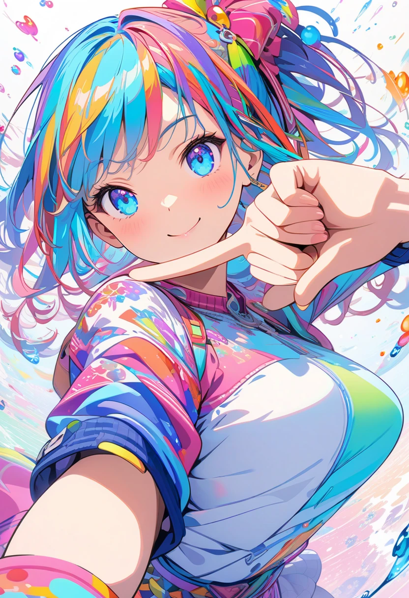 rainbow hairstyle, rainbow hair