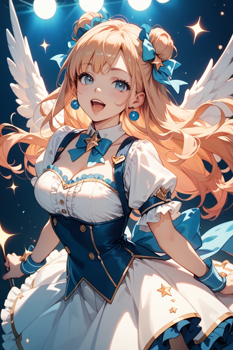 (Cute illustration:1,2),(Absurd realistic structure details),(High resolution complex and detailed text quality),(High-resolution microstructure、High poly 3 boobs boobs boobs boobs boobs boobs boobs boobs D rendering correction),Methods of geometry,Careful explanatory anatomy,
BREAK,
1 beautiful girl, girl with, (Cute:1.5),(Chibi:0.5),(kawaii:2.0),(Lori:2.0),(12 year old girl),(bulging chest, well-shaped tops, cleavage:1.65),(Ahoge, half updo,Blonde hair, blue bow, (green colored eyes,Sparkling eyes ),eyebrows visible through hair,side locks,Parted bangs,Long hair, Hair Flower, Hair Ornament, Curly hair,Bow:1.4),:D,(Angel,White feathers, one white winged, Angel wings,Spread wings, Glowing wings),pitt \(??? Icarus\),gleaming skin, Clear skin, shining beautiful skin, Open mouth,Smile, Solo, tusk, Upper teeth,(long eyelashes, Double eyelids:1.2),Solo,gleaming skin, Clear skin, Beautiful skin,(best quality face),(Top quality glowing eyes),(The best smile, Elegant smile,:1.45), BREAK (Princess), (((Elegant))), goddess like,Golden lingerie, Gorgeous panties, Long gloves,Naughty makeup BREAK,(early evening),is standing, From above, high - angle view, White table, tea cup, urgent, golden gift box, Winters,Waterfall,depth of fields,
BREAK,wakame,wakame,wakame,(Dynamic Angle:1.4),
BREAK,(Blurry background:1.3),(absurderes, hight resolution, Super Detail Art),cel shading,Clear Color, Lonely optical effect, Beautiful pictures, Bright glow, mystic atmosphere,(Close-up of girl:1.1), Mystical light particle effect,manga influence, clean line drawings,