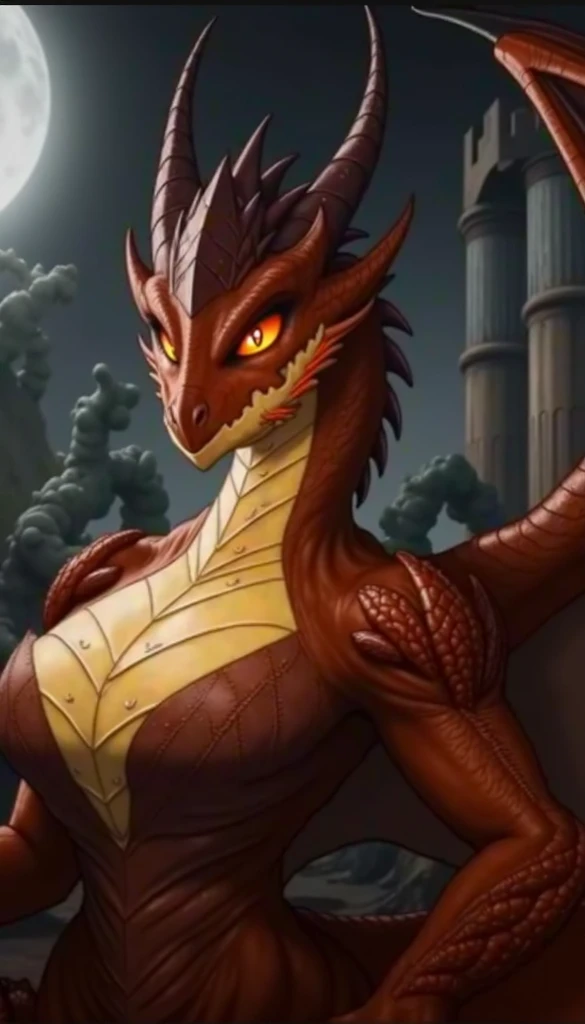 Anthropomorphic, furry, scaly, woman monster hybrid, dragon, serpent, wyvern, colored high cut leotard with black and gold colored lace, high leg leotard, muscular body, busty, long red hair, fierce, sexy, beautiful, hourglass body, thicc, sexy hips, black scales, long neck, reptile, horns, fins, tail coming out of the spine, spikes, strong, powerful, sharp teeth, saber fangs, loving, beastly, slit pupils, confident, monstrous, hair, claws, fit body, wings, sensual, loving wife, gold necklass, talon feet, regal looking, queen, primal, modern city, full wing span, standing, proud, lovely, majestic, goddess, no arms,