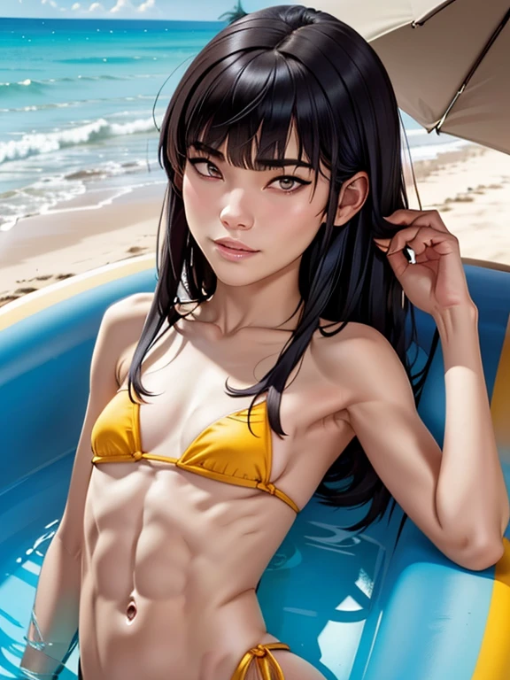 ((Best Quality)),NSFW,((Photorealistic)),((Absurd resolution,Ultra High Resolution,Highly detailed)),1girl,((Japanese girl)),mature female,((beautiful)),(pretty face),(Armpit hair:1.3),(open mouth:1.4),(cry:1.1),zfuta,futanari,(realistic erect penis:1.3),testicles,(cum),(lying on beach),spine,(spread legs),(closed eyes:1.2),detailed skin,(pale skin),(Sweat:1.2),(full nude:1.4),(Pubic hair:1.4),Thick eyebrows,straight eyebrows,low eyebrows,(thick lips:1.2),(Glossy lips),(lip stick),((blush)),(young),(Tall body:1.2),(slender),((curvy hips)),((round hips)),Muscular arms,Muscular legs,((wide forehead)),((Pulled back hair)),braid,Perfect Anatomy,(flat chest:1.35),Black medium hair,Erect nipples,(muscular:1.25),(Highly detailed face),beach